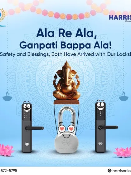 Ala Re Ala, Ganpati Bappa Ala! This Ganesh Chaturthi, I bring you both safety and blessings. Unlock new beginnings and prosperity by trusting the security of my locks for your home.