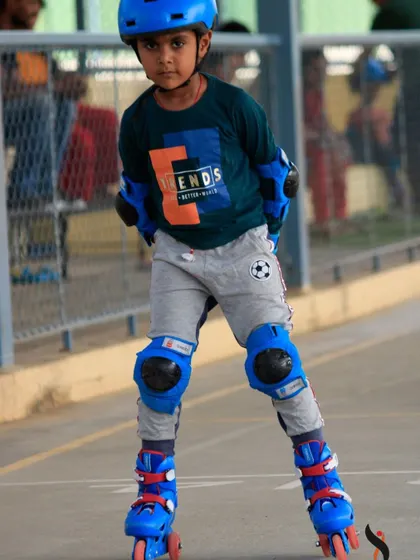 A student stands ready, listening for instructions. We teach our skaters to be attentive and disciplined, skills that are valuable both on and off the skating rink.