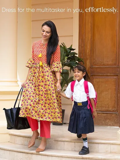 This is from a campaign I styled for the brand Ek By Ekta. It shows how styling can tell a story, here capturing a warm moment between a mother and her child in everyday, elegant ethnic wear.