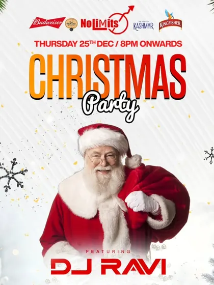 My Christmas Party poster for Nolimmits Lounge. I bring the festive beats to make your holiday night electrifying.