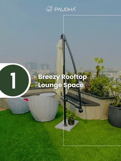 Revamp your rooftop with these creative inspirations. This series showcases different ideas for a terrace, including a breezy lounge space, a bonfire pit, and a stylish cocktail counter.