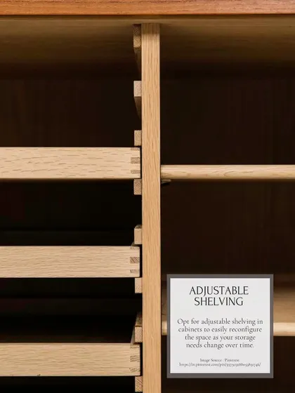 I often incorporate adjustable shelving inside cabinets. This allows homeowners to reconfigure their storage space as their needs change over time, ensuring long-term functionality.