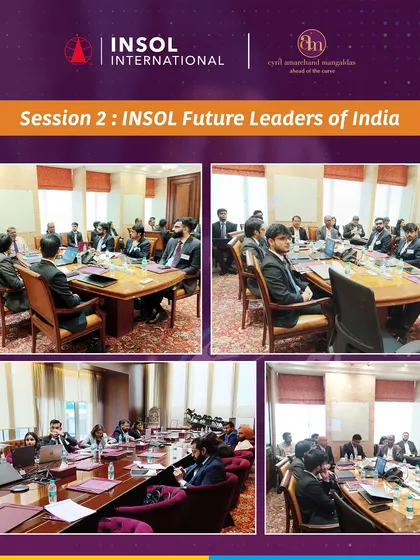 A collage showing participants at the INSOL Future Leaders of India session hosted at our offices. The interactive sessions covered critical topics in insolvency and restructuring.