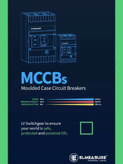 A schematic view of my Molded Case Circuit Breakers, detailing their range, breaking capacity, and overload settings for safe power distribution.
