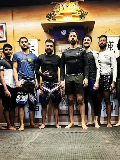 The team after a No-Gi sparring session at The Dojo. This is our laboratory, where we test techniques and sharpen our skills.