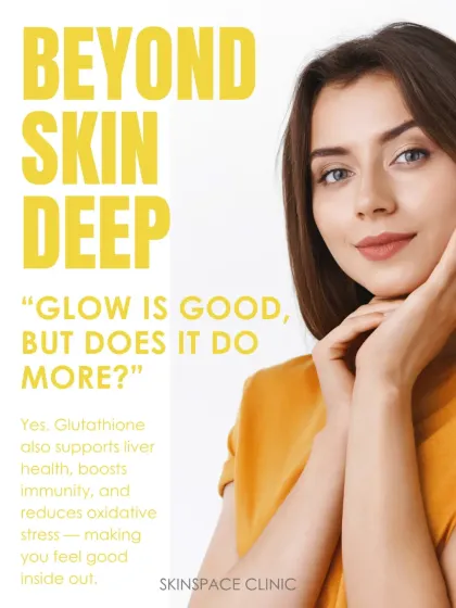The benefits of glutathione go beyond skin deep. While the glow is good, it also supports liver health, boosts immunity, and reduces systemic oxidative stress, making you feel good inside and out.