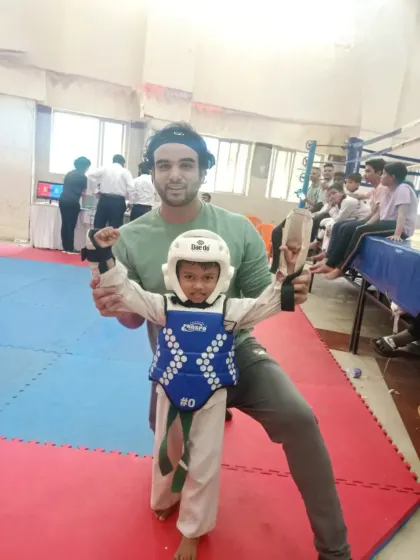 Another photo with my champion Uzaif, fully geared up and ready to compete. This is the look of a winner.