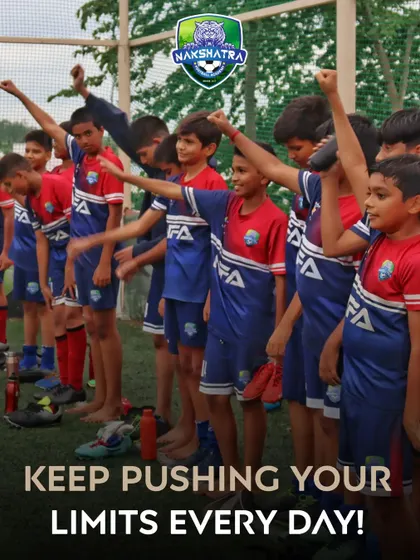Always on high energy. Our players stand united with their fists raised, showing the motivation and spirit that defines our academy.