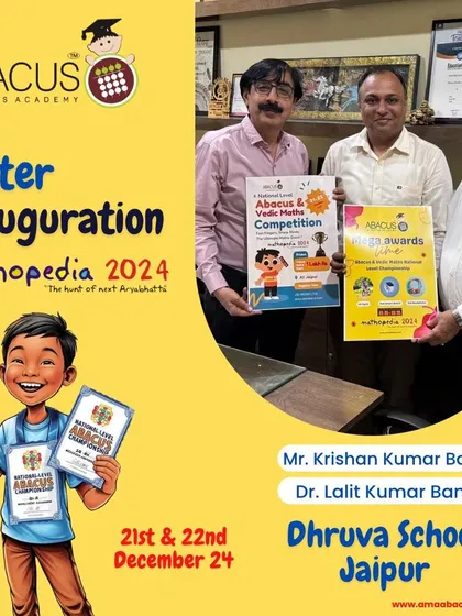 The leadership team of Dhruva School, Jaipur, Mr. Krishan Kumar Banga and Dr. Lalit Kumar Banga, at our poster inauguration.