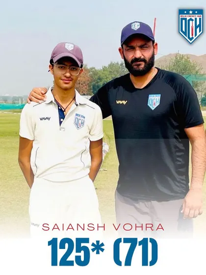 A fantastic knock of 125 not out from Saiansh Vohra. He knows how to finish a game.