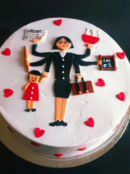 Another version of my "Super Mom" cake, celebrating a mother who juggles work, home, and family with love.