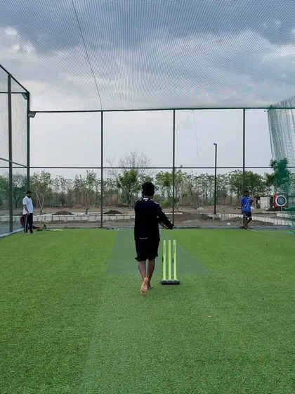I have a proper netted pitch for mini cricket, so you can enjoy a full-on game without worrying about losing the ball.