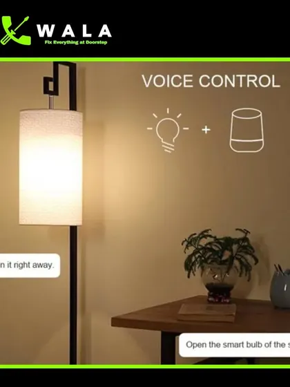 Our automation service extends to every corner of your home, including individual light fixtures. This visual demonstrates how you can use voice control to operate a smart bulb in your study for focused, convenient lighting.