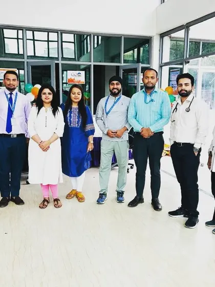 The full team of wellness practitioners at the Ircon ISL corporate event.