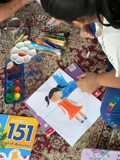 These images capture the process and joy of our various painting and drawing sessions, from pencil shading warm-ups to finished floral bouquets.