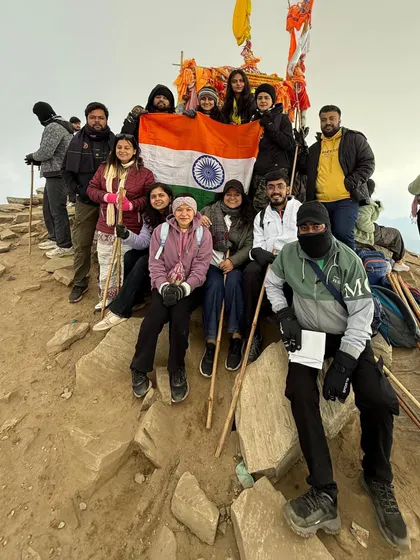 Another shot of our happy group at the Chandrashila summit. We always make sure to capture these moments of achievement for you to cherish forever.