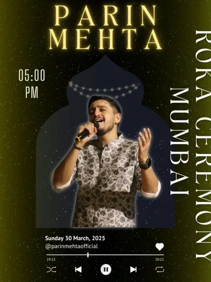 A poster from a Roka ceremony in Mumbai. I was so excited to bring my music to this special evening and help the couple celebrate their new beginning.