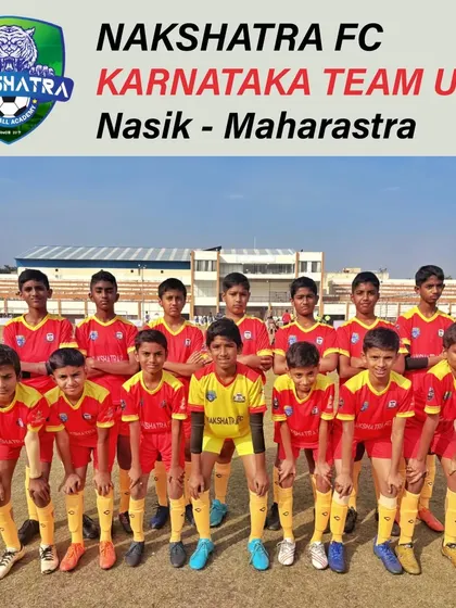 Our Nakshatra FC U-13 team representing Karnataka at the national tournament in Nasik, Maharashtra.