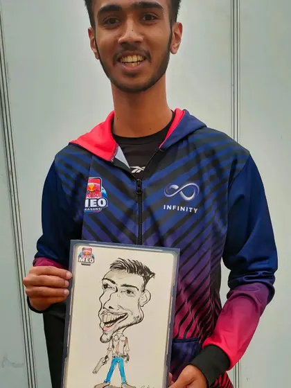 Another participant from the Infinity esports team with his custom caricature from the Redbull MEO event.