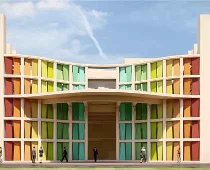 For this Mother and Child Hospital retrofit, we introduced a vibrant, colorful facade. The design celebrates the existing structure while improving its functionality and creating a cheerful, optimistic atmosphere for patients and their families.