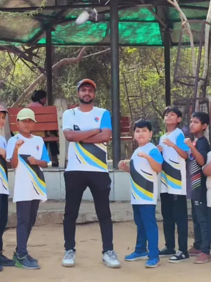 My team, ready and united. We train together in the park to build fitness and team spirit.