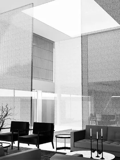 These plans and renders are for a 25,000 sqft modernist home. The design is conceived as a private, inward-looking structure that opens up to beautifully layered internal courtyards and social spaces, creating a personal sanctuary that balances grandeur with intimacy.