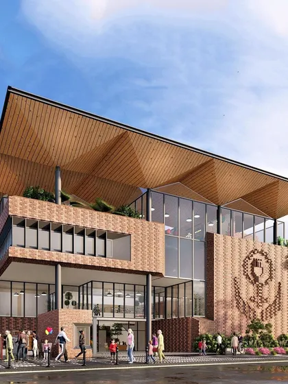 Our winning competition entry for the Nirbhaya Centre, showcasing the initial vision for a building designed by women, for women.