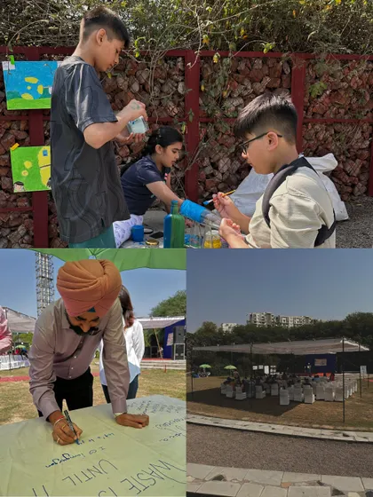 A collage from our Eco Mela 2025, a community event that brought together sustainable brands, citizens, and artists to celebrate and promote environmental action.