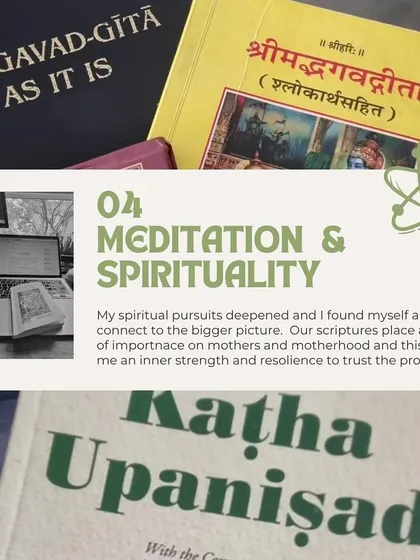 My spiritual pursuits deepened during pregnancy. Meditation and studying scriptures gave me an inner strength and resilience to trust the process.