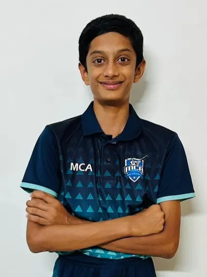 Portrait of Saketh Hoskeri, who delivered a fantastic bowling performance in the KSCA Under-16 League.