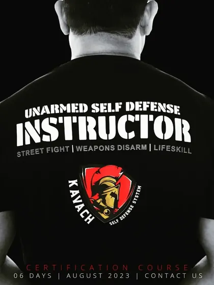 The back of our instructor T-shirt says it all: Unarmed Self Defense, Street Fight, Weapons Disarm, Lifeskill. This is what we teach.