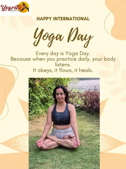 Every day is Yoga Day. When you practice daily, your body listens, it flows, and it heals. Here I am in a simple seated pose, a reminder that consistency is the key to unlocking the benefits of yoga.
