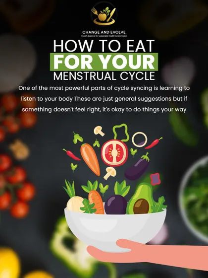 Eating for your menstrual cycle, or cycle syncing, is a powerful tool. However, it's most important to listen to your body. These are general suggestions, but it's okay to do things your way if something doesn't feel right.