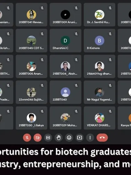 A screenshot of the attendees for my webinar on "Exciting opportunities for biotech graduates." It's great to see so many students eager to explore their career options.