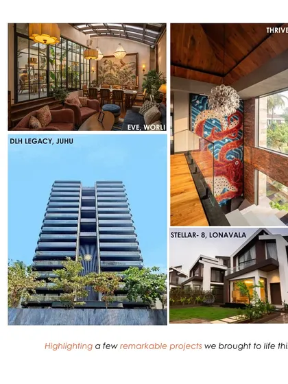 This collage highlights a few of the remarkable projects we brought to life this year, including Eve Worli, Stellar-8, and DLH Legacy, as part of our annual recap.