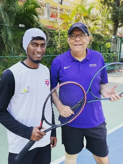 Clashing on the court and celebrating off it! Wishing a very happy birthday to our Coach Sachin and our dedicated player Sanjiv. Our academy is built on these wonderful relationships.