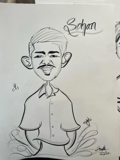 A duplicate of the man's personalized caricature.