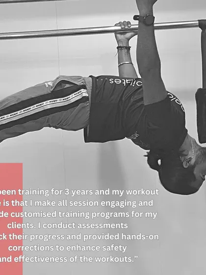 Dishant has been training for 3 years and focuses on making every session engaging. He provides customized programs, tracks progress, and gives hands-on corrections to ensure safety and effectiveness.