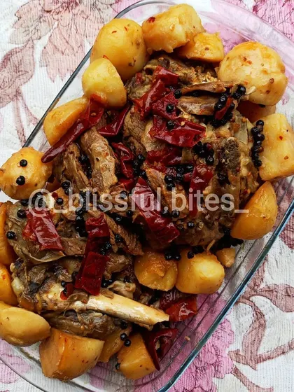 My Lamb Roast is a true feast. I marinate bone-in lamb with a special masala blend and slow-roast it with potatoes, red chilies, and whole spices until it's incredibly tender and juicy. It's a perfect centerpiece for a family dinner.