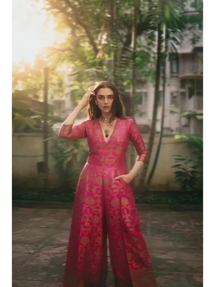 This brocade jumpsuit by Payal Khandwala is one of my forever favorites. It's a perfect fusion of traditional Indian fabric with a modern, powerful silhouette.