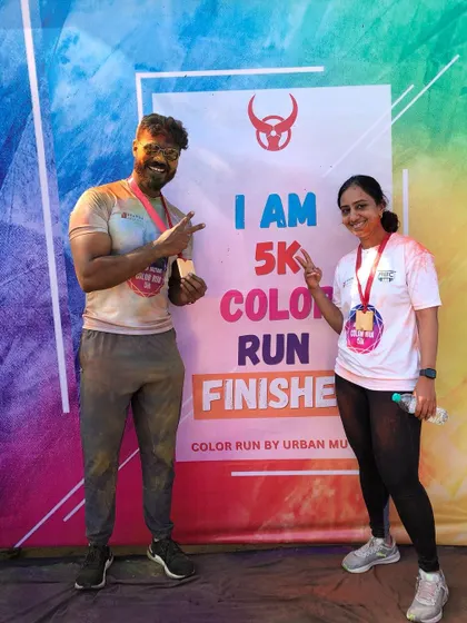 We finished the 5k color run. I train clients for specific events like this, creating programs that build the right kind of endurance and strength to not just finish, but finish strong.