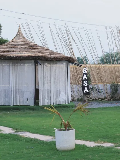 Our private cabanas are dotted across the lawn, offering secluded spots to dine and relax.