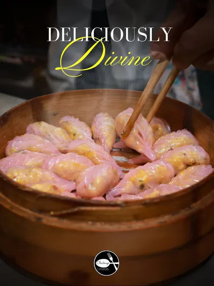 These Corn & Water Chestnut Dim Sum are a crowd favorite, offering a delightful crunch and sweetness. Served steaming hot, they are a perfect appetizer for any event.