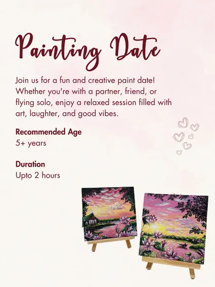Announcing our "Painting Date" for Valentine's. A relaxed session filled with art, laughter, and good vibes for partners, friends, or even a solo treat.