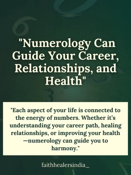 Numerology can guide your career, relationships, and health. This graphic explains that every aspect of life is connected to the energy of numbers.