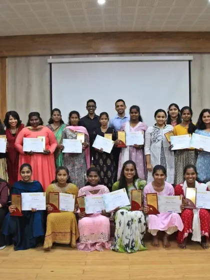 The graduating class of our first Female Athlete Leadership Programme. These young women showcased their project work on soft skills, careers in sports, financial literacy, and menstrual health before receiving their certificates.