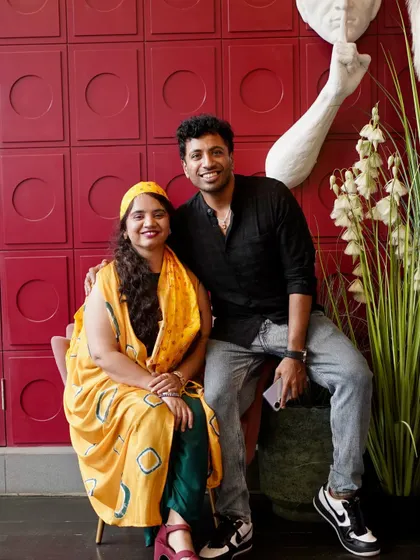 The talented facilitators of our Intuitive Art Workshop, Daisy and Abhilash. Their guidance helped create a joyful and expressive space for all our participants.