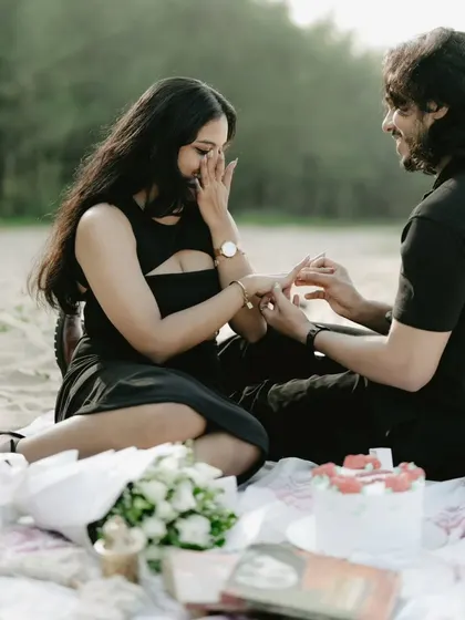 The surprise and joy of a pre-wedding proposal. I help couples document their entire journey, starting from these foundational moments.