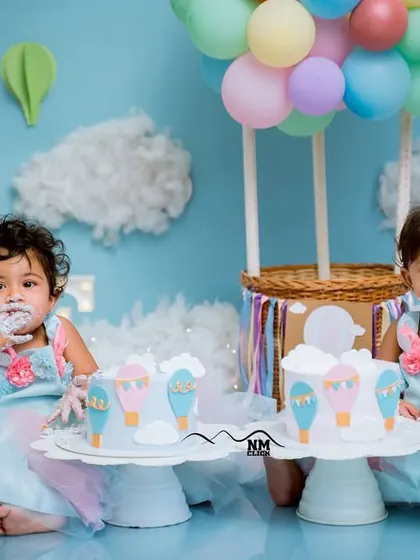 Double the fun, double the cake. We've been photographing these adorable twins since their mom's maternity shoot, and capturing their first birthday milestone was pure joy.