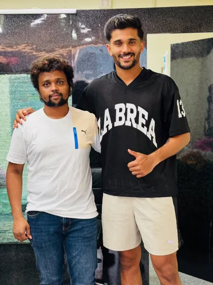 A birthday shoutout and photo with Nitish Kumar Reddy.